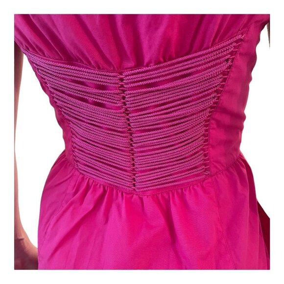 Thierry Muglar Paris France Corset Tank Dress Fuschia Pink Size 38 / SMALL Retro - Picture 11 of 11